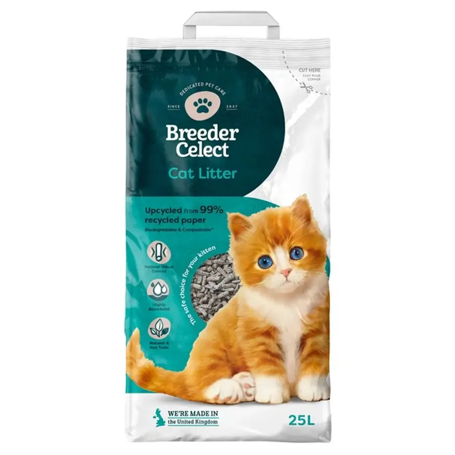 Arena de papel reciclado para gatos