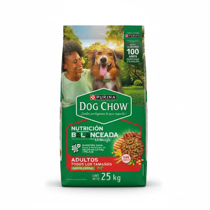 Empaque de Dog Chow Adultos Nutrición Balanceada Sabor Carne