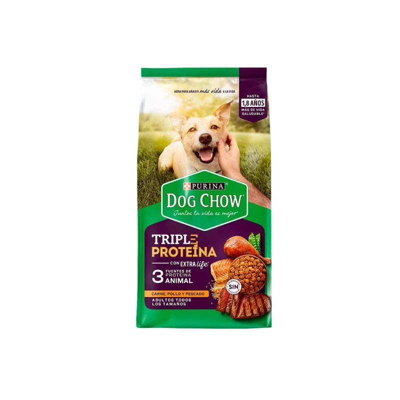 Empaque de Dog Chow Triple Proteina Adultos
