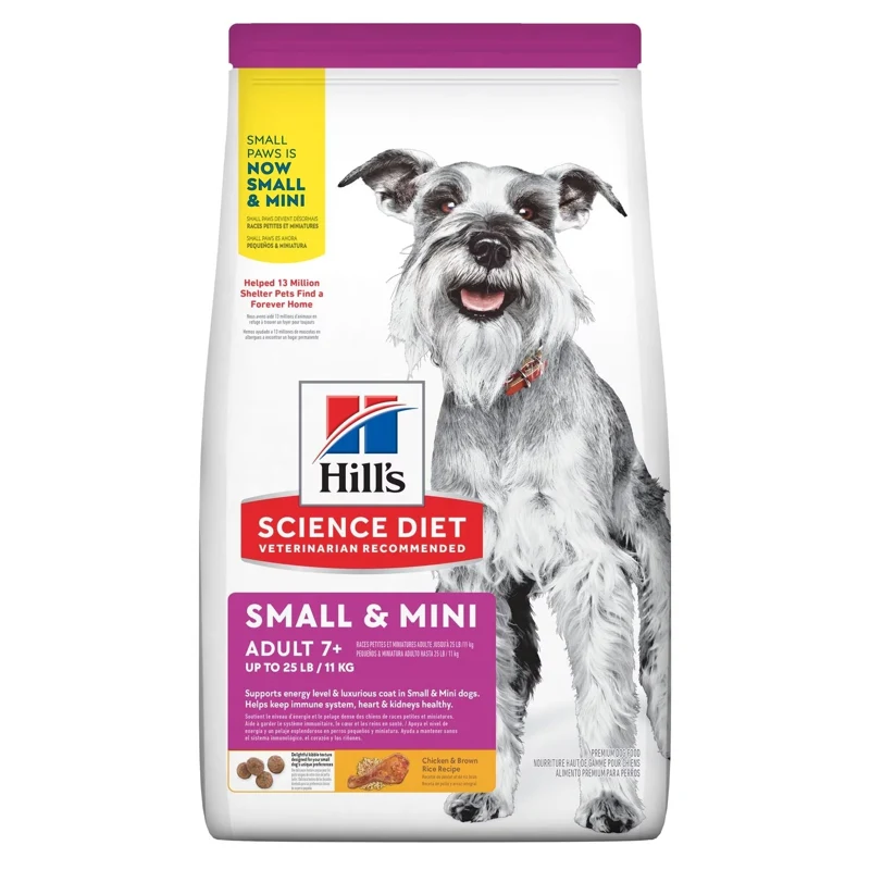 Empaque de Hill's Science Diet Mature Small & Mini