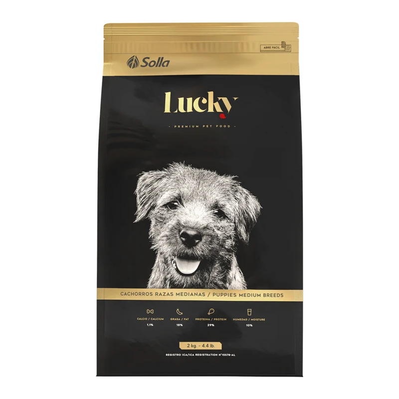 Empaque de Lucky Cachorros Raza Mediana