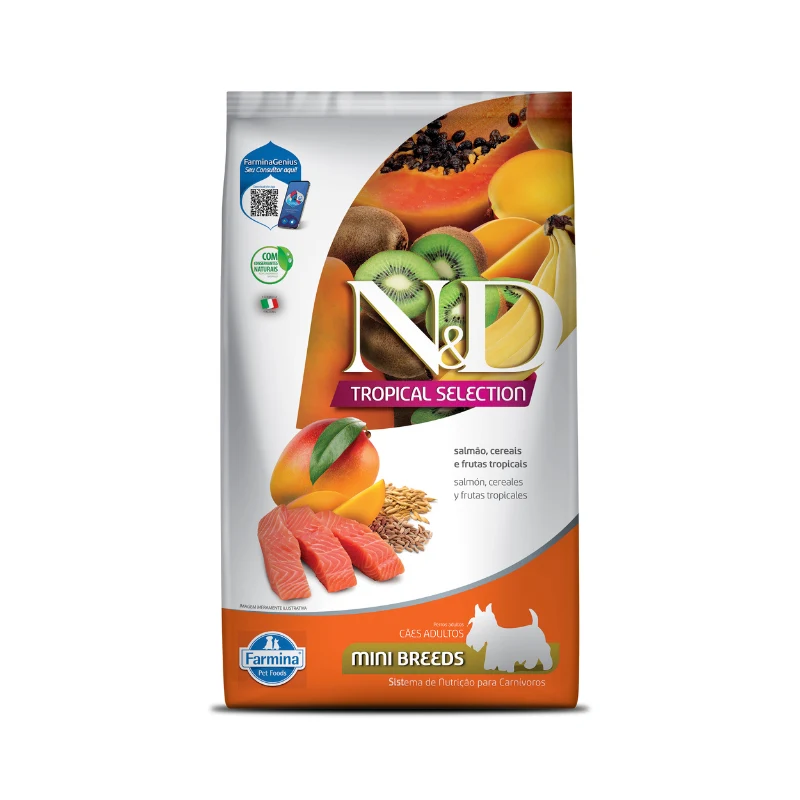 Empaque de N&D Tropical Selection Salmón Perros Adultos Mini