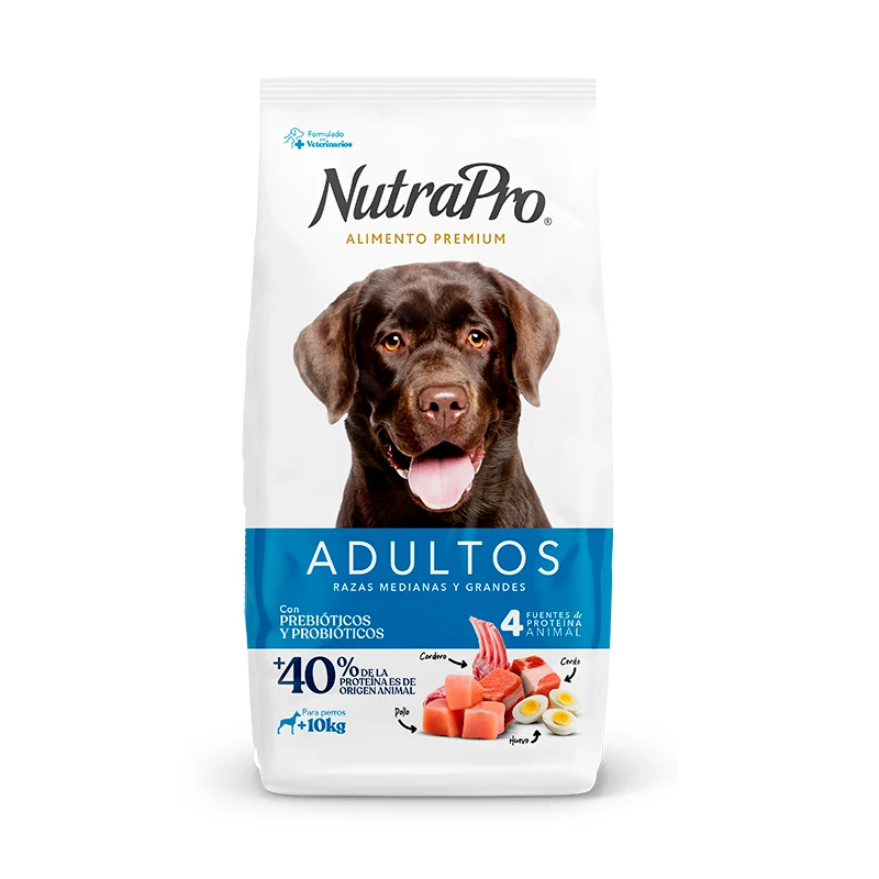 Empaque de Nutrapro Adulto Raza Mediana Grande