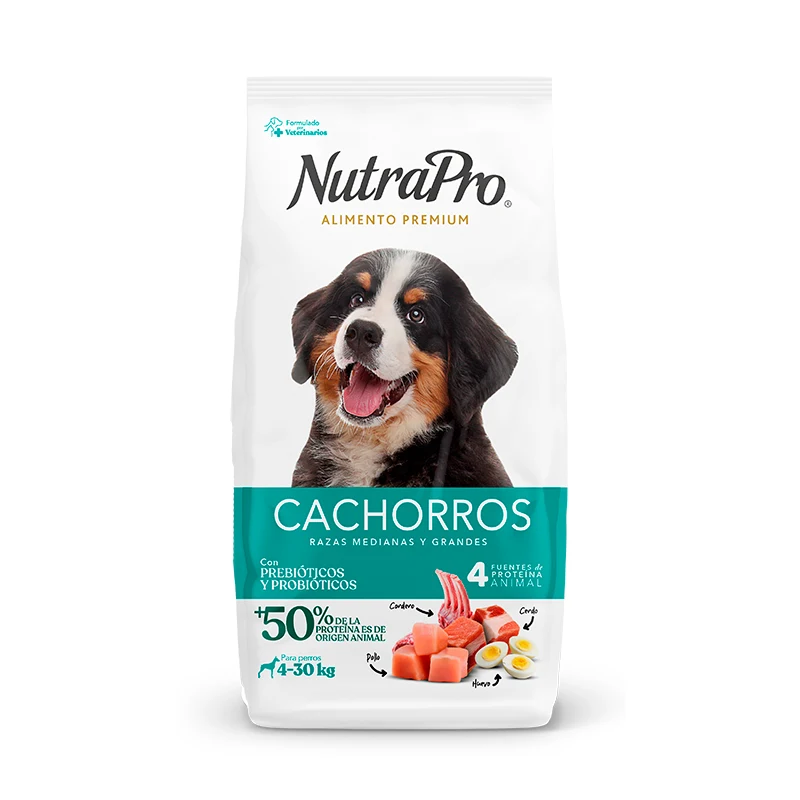 Empaque de Nutrapro Cachorros Razas Medianas Y Grandes