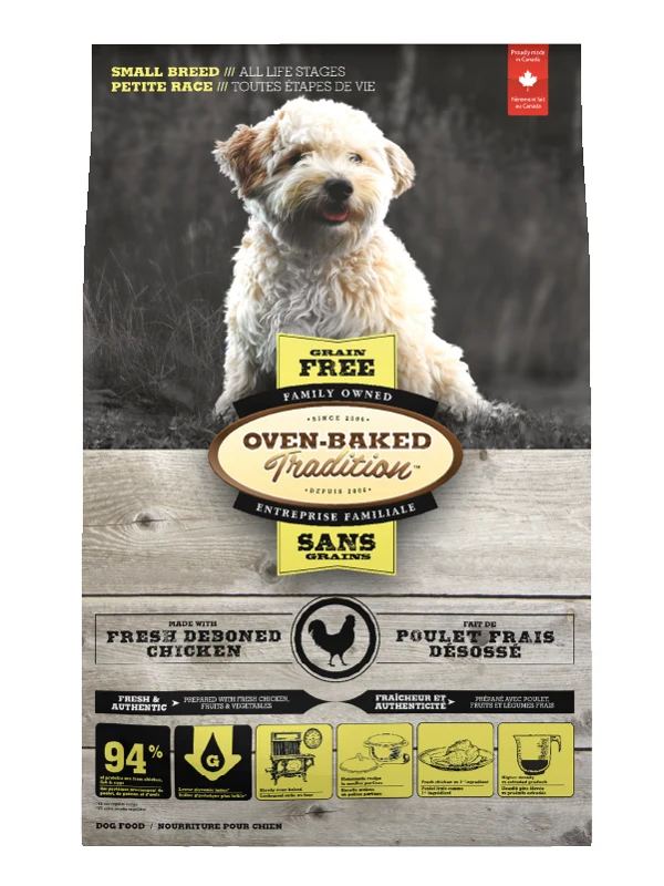 Empaque de Oven Baked Tradition Pollo Libre De Grano De Para Perro Raza Pequeña