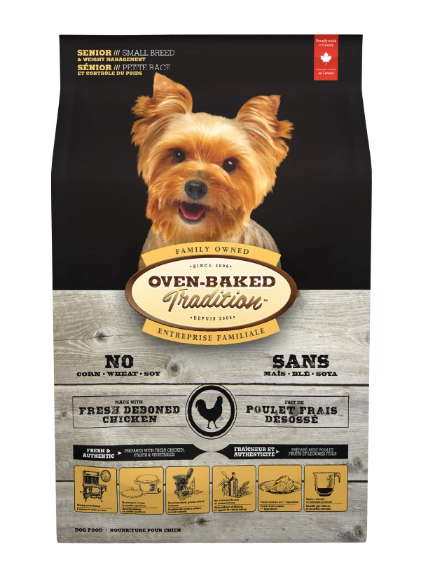 Empaque de Oven Baked Tradition senior Pollo Control De Peso Para Perro Adulto