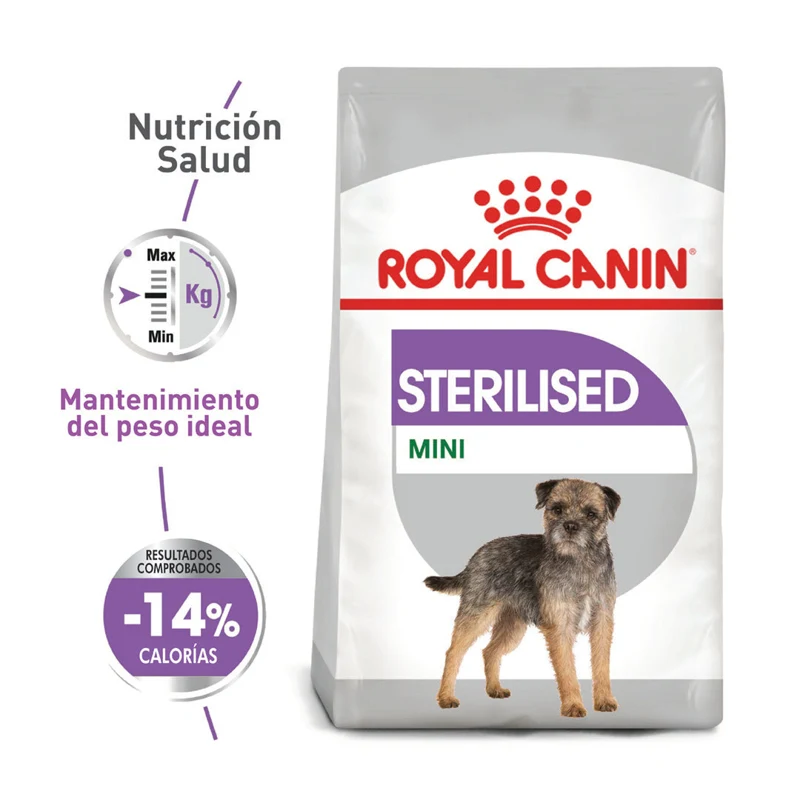 Empaque de Royal Canin Perros Mini Adultos Esterilizados