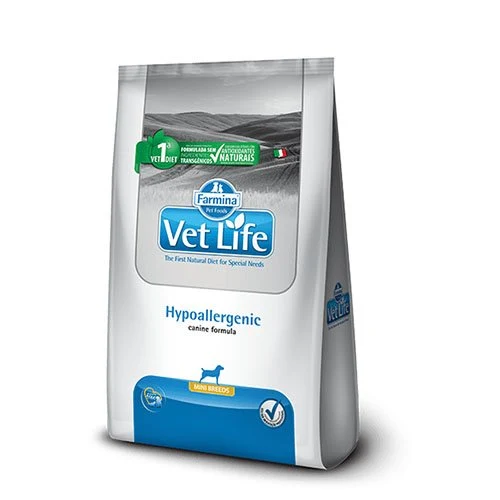 Empaque de Vet Life Hypoallergenic Mini Canine
