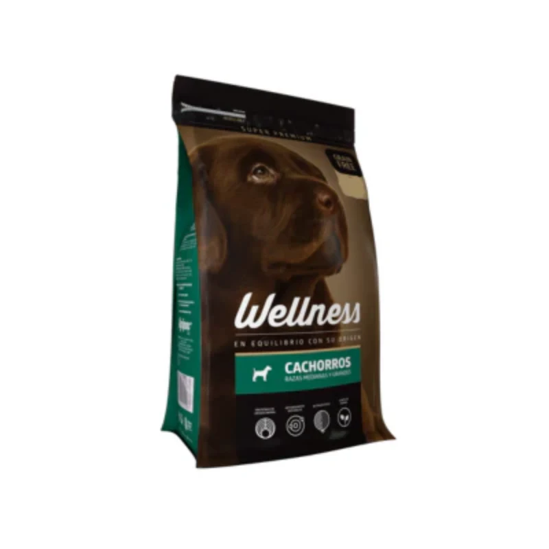 Empaque de Wellness Cachorros Razas Medianas Y Grandes