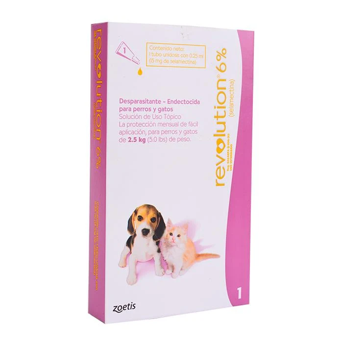 Antiparasitario Revolution Perro y Gato 6 0.25ml (Hasta 2.5 Kg)