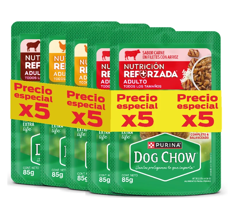 Comida humeda para perros en paquetes