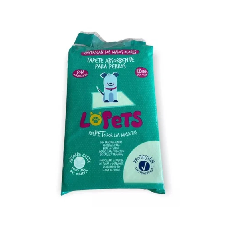 Tapetes Absorbentes Para Perro Lopets x 12 Und.